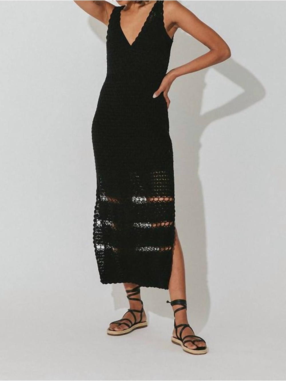 Cleobella Diah crochet knit midi dress, size L